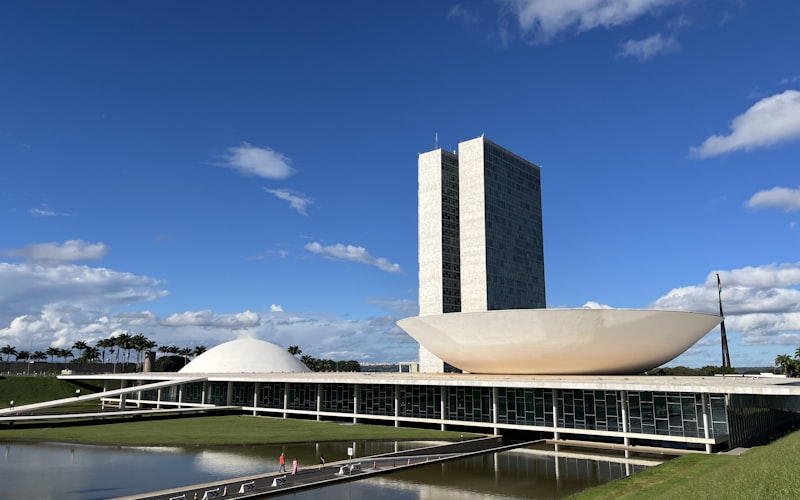 Aerial view of Brasília's National Congress building